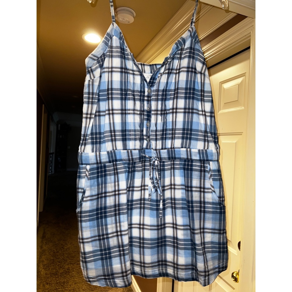 Blue Plaid Mini Dress